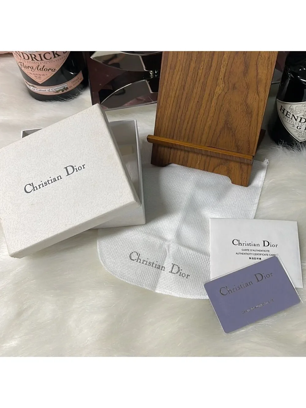 AUTHENTIC CHRISTIAN DIOR TROTTER #2 SNAP BIFOLD WALLET NAVY CREAM WITH BOX SPAIN